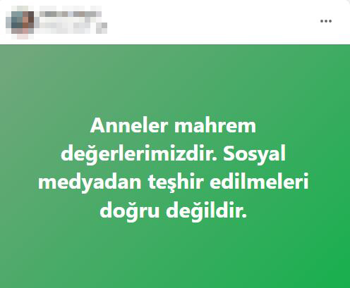 M. A.'nın anneler gününde, insanların anneleri ile birlikte paylaştıkları fotoğraflara tepki olarak yaptığı sosyal medya paylaşımı 